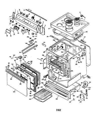 Oven/control panel/door/cooktop