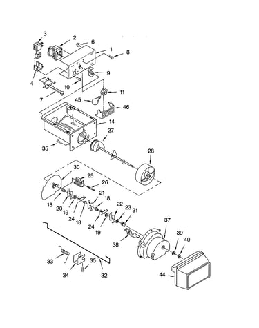 Motor and ice container