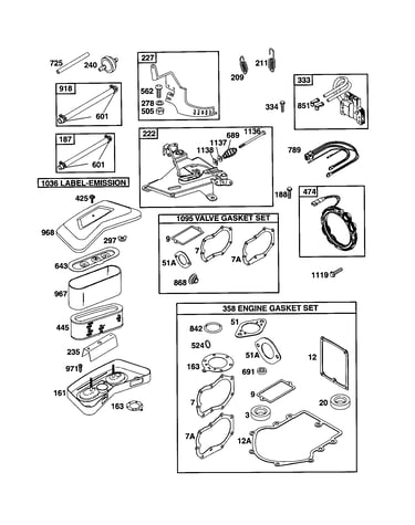 Bracket-control/engine gasket set