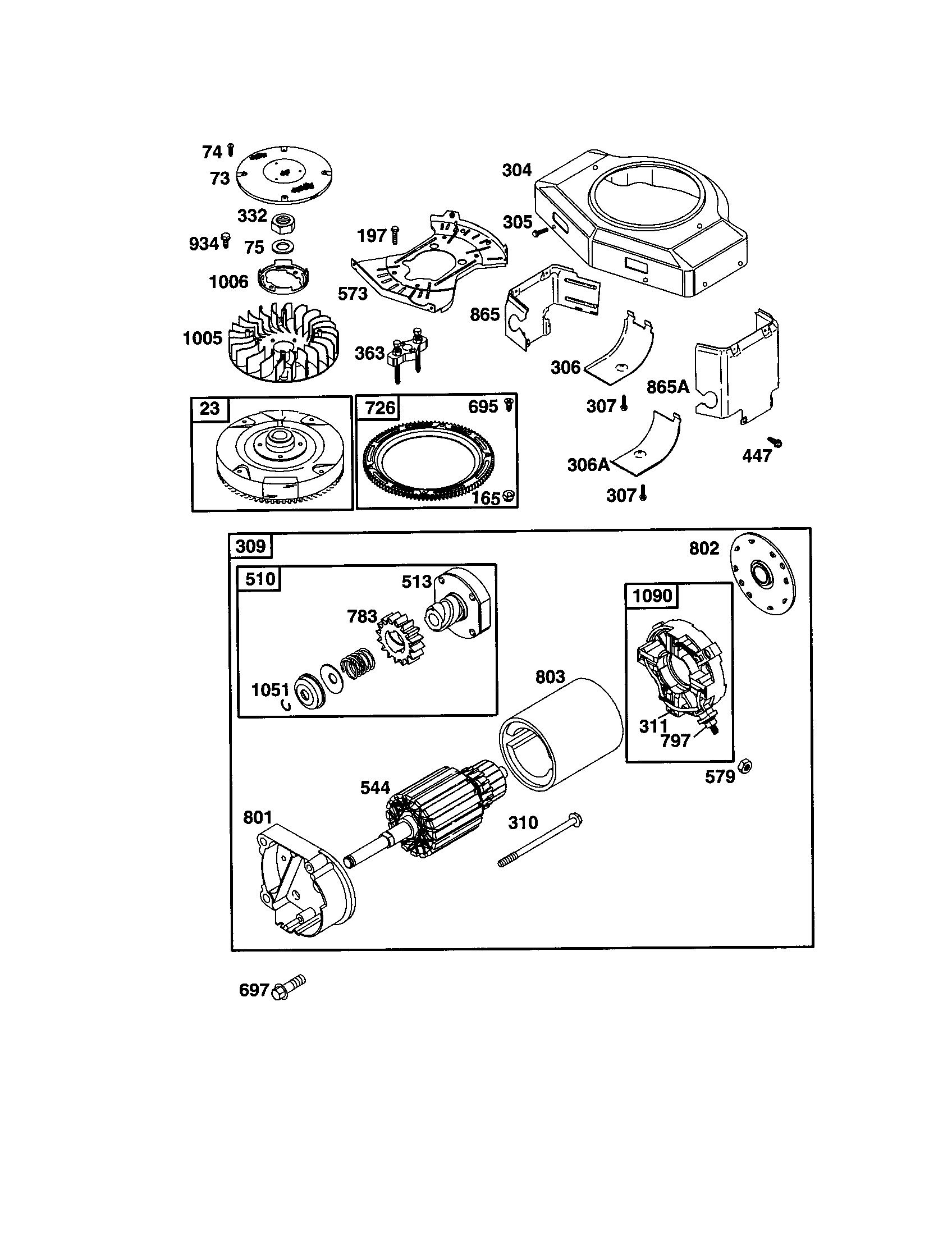 Motor-starter/housing-blower