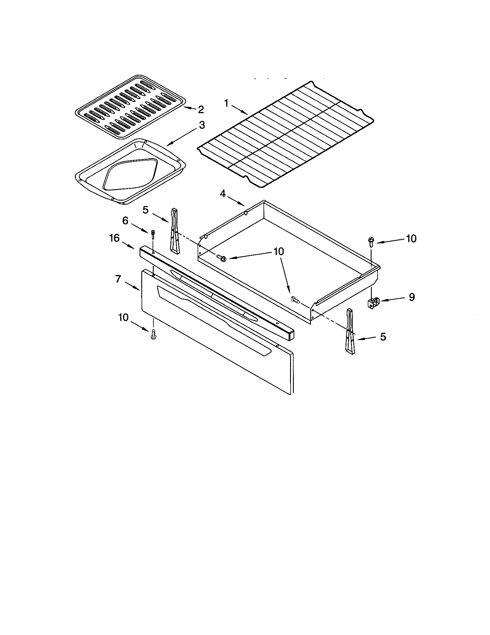 DRAWER AND BROILER