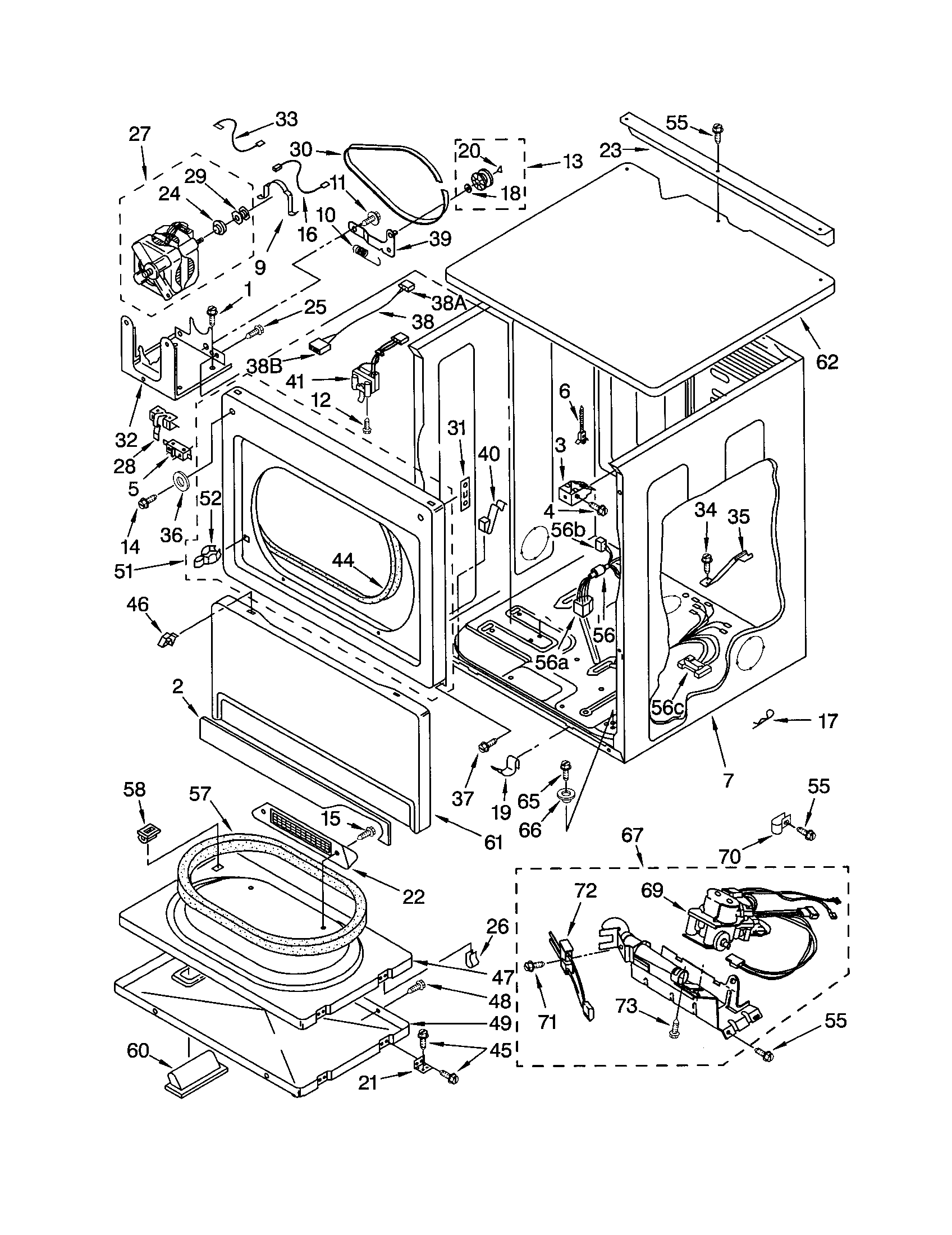 UPPER CABINET AND FRONT PANEL