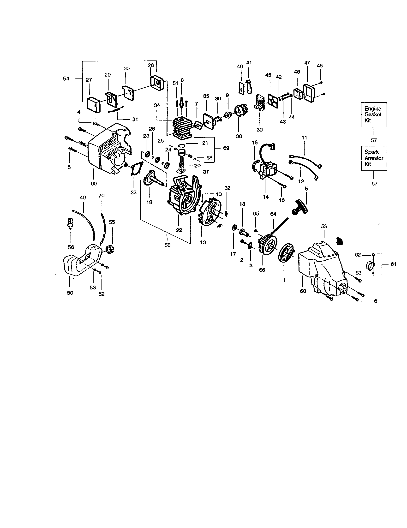 Crankshaft/crankcase/fan housing