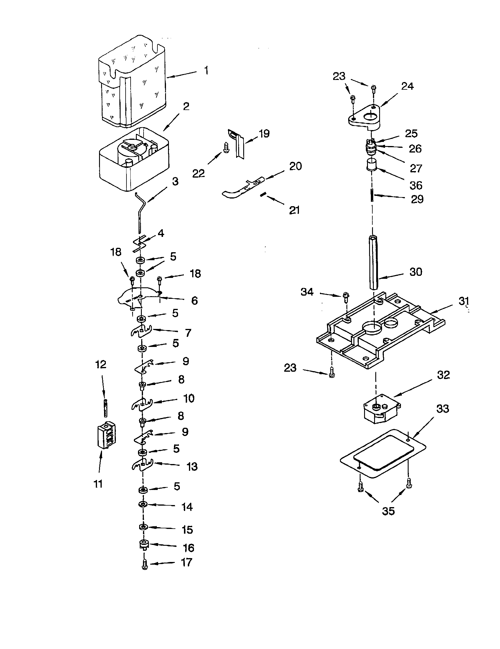 Motor and ice container