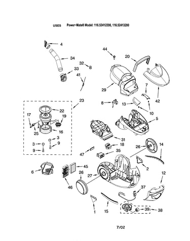 Cover/base unit/motor fan