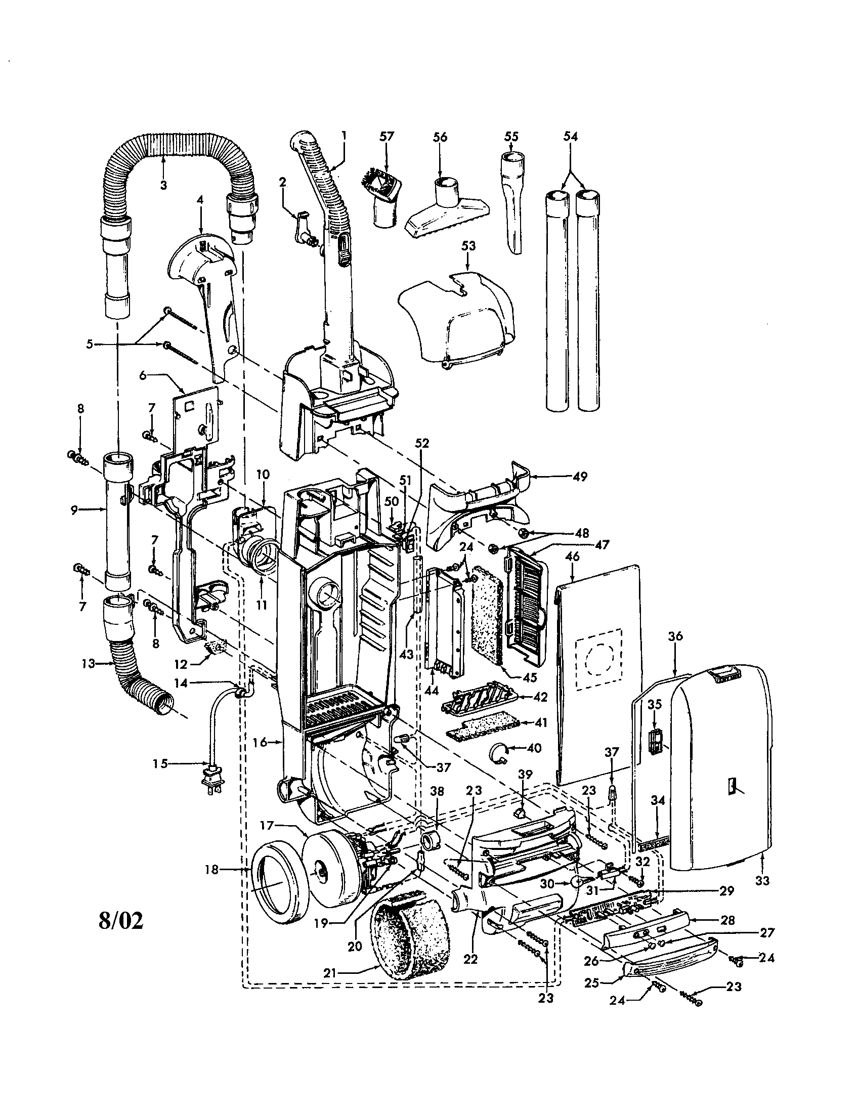 MOTOR COVER/MOTOR/UPPER HANDLE/HOSE