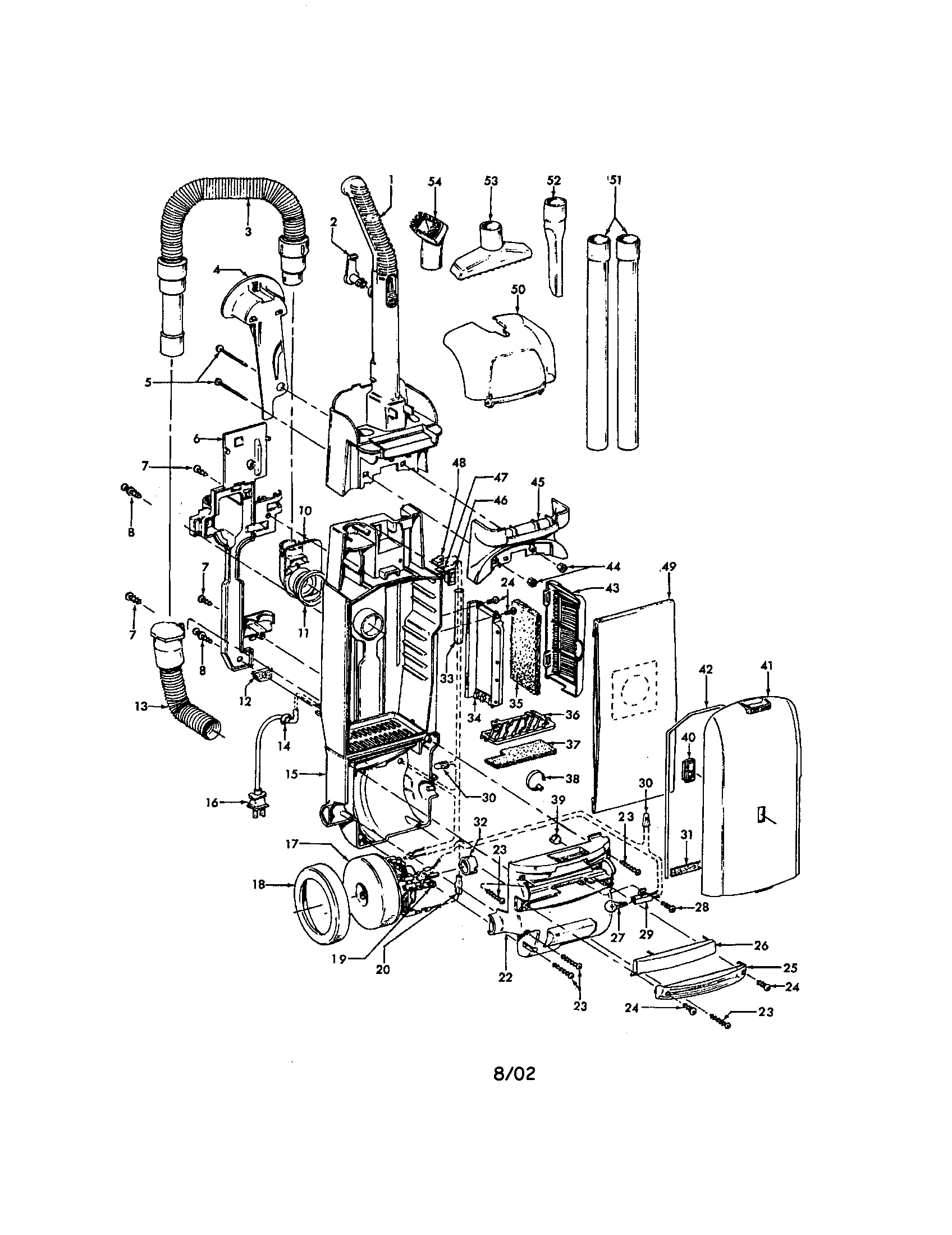 Handle/hose/motor/motor cover