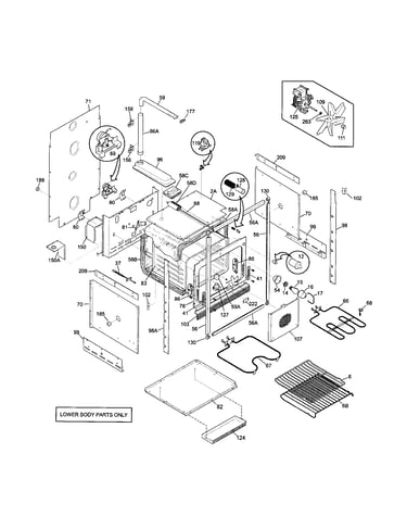 Cavity/elements lower oven