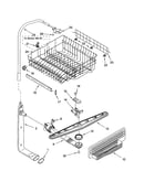 Upper dishrack and water feed