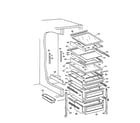 GE TFH30PRTABB refrigerator shelves and drawers diagram