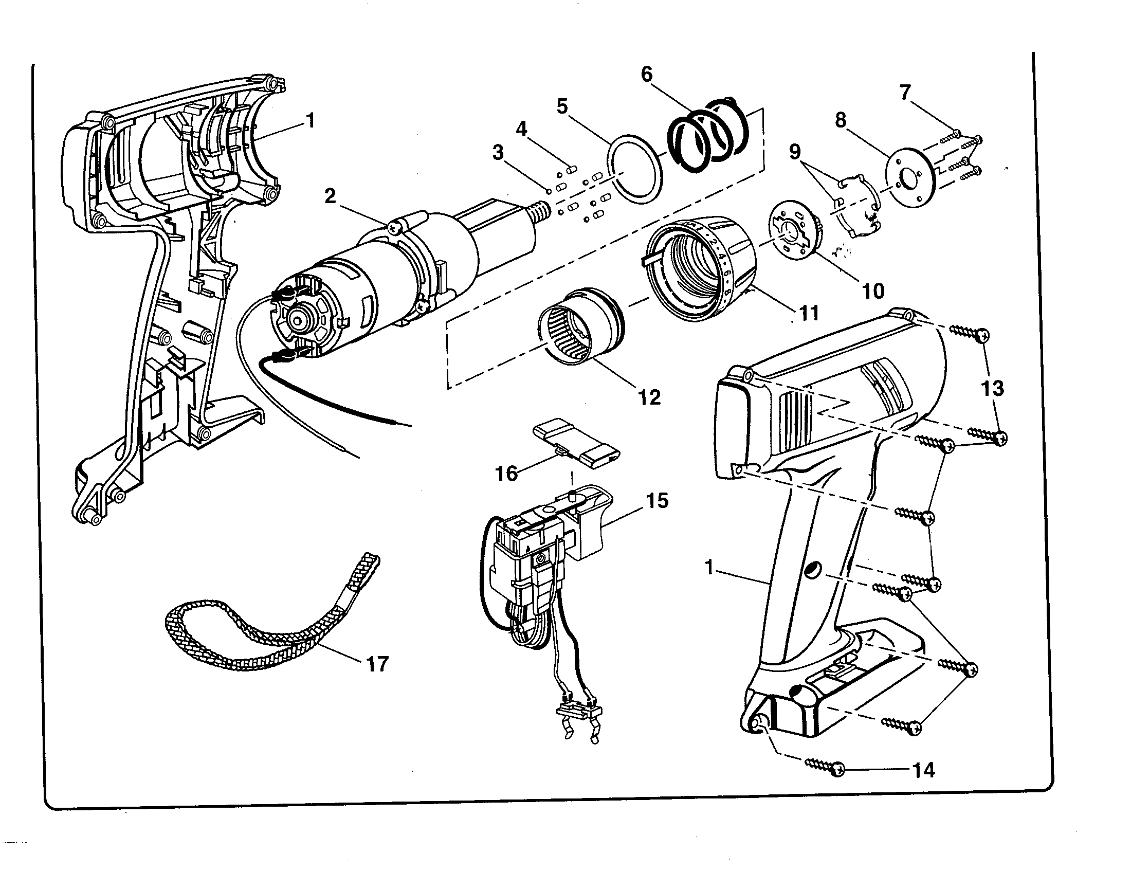 Housing/motor/switch assemblies