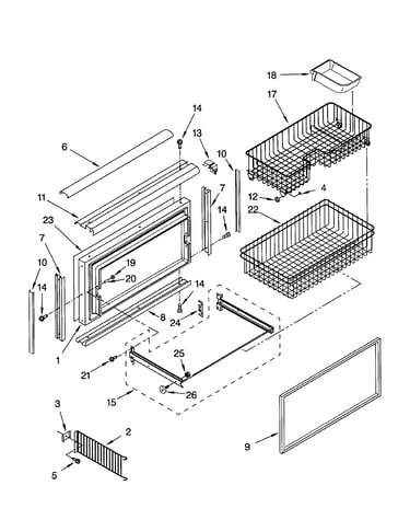 Freezer door and basket