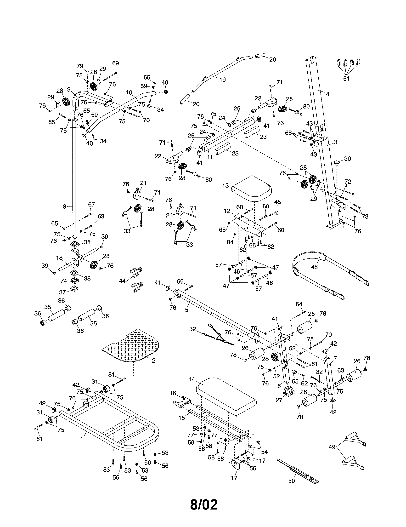 Base/top frame/seat/cross frame
