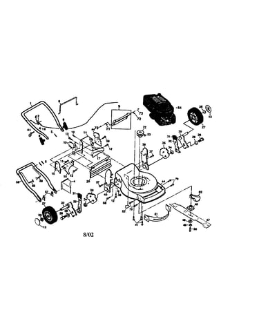 Engine/handle/deck