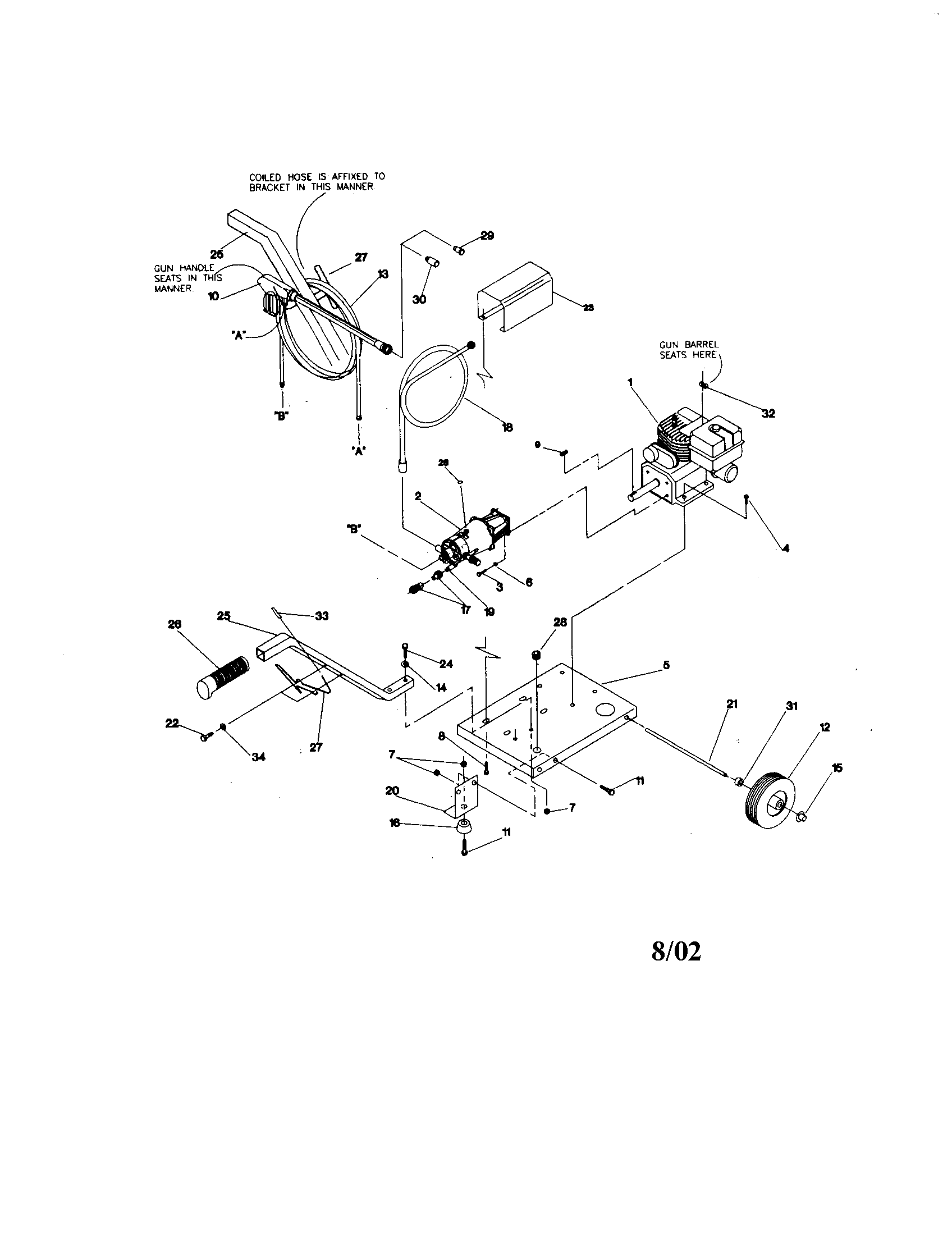 Engine/pump/hose