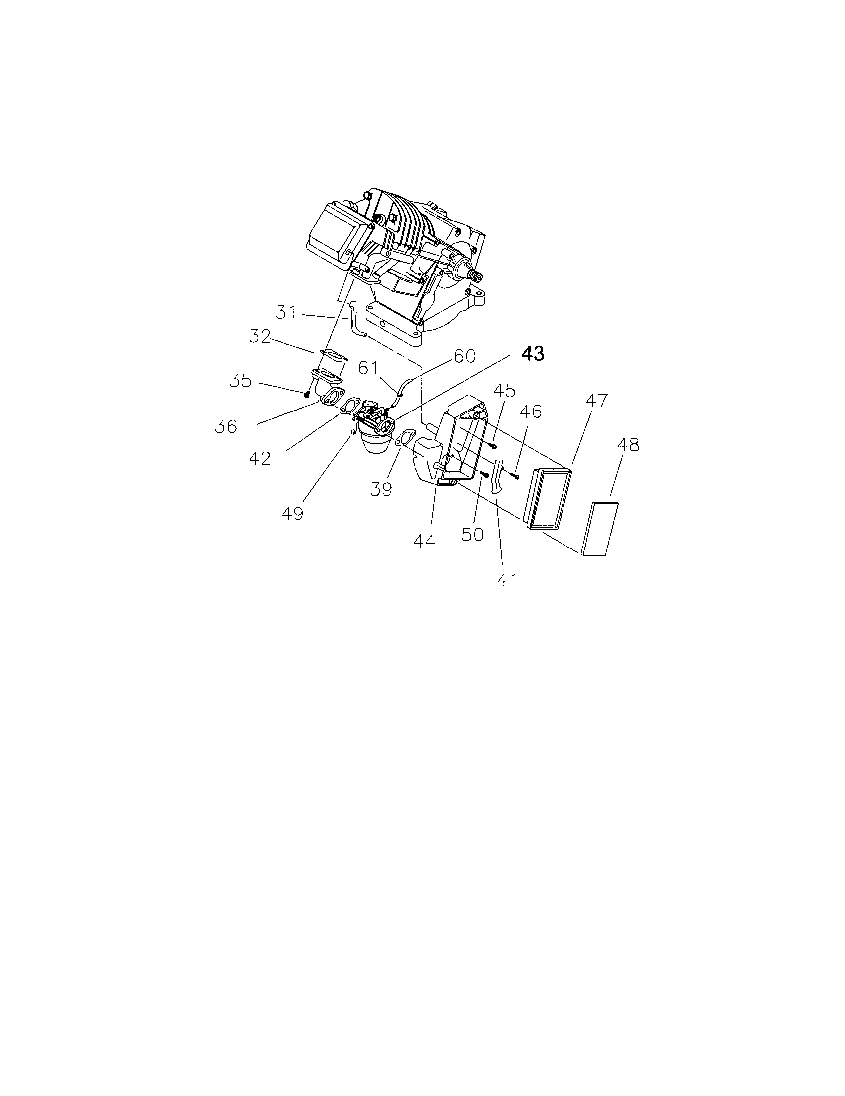 Ehc00952 carburetor/manifold/air filter