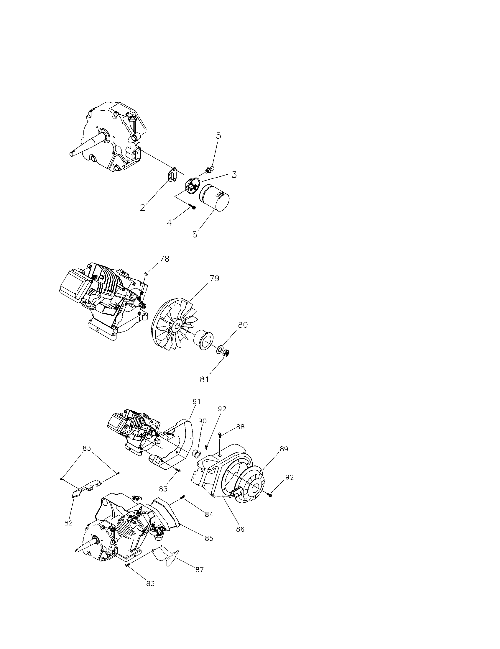 Ehf00945 oil filter/switch/starter/flywheel
