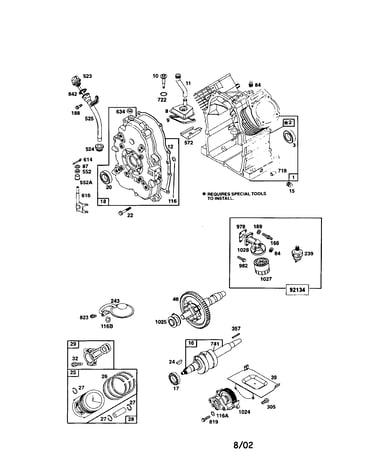 Cylinder/gear cam/crankshaft