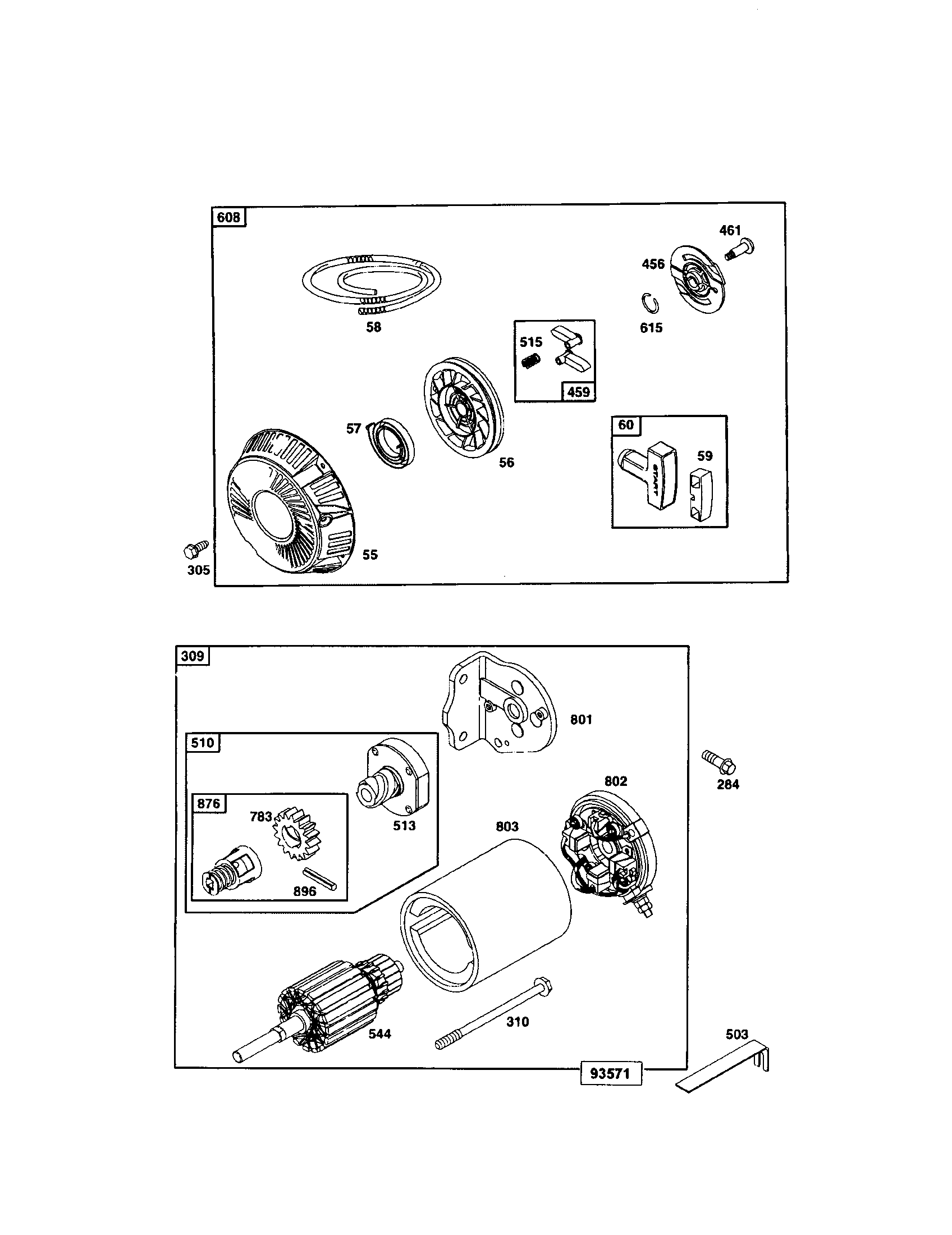 Starter-rewind/motor-starter