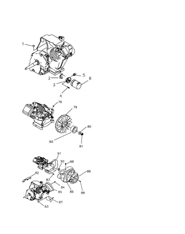 Blower housing/flywheel