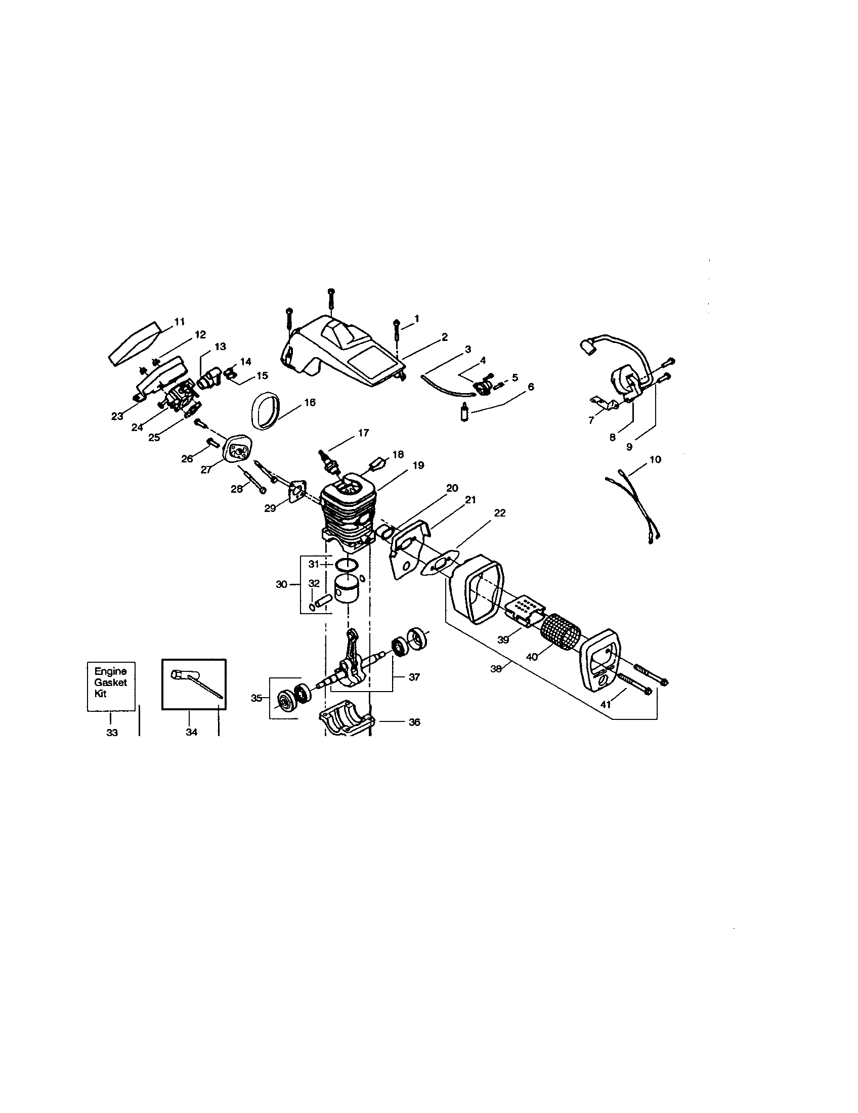Cylinder/crankcase/crankshaft