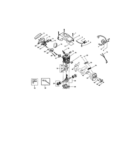 Cylinder/crankcase/crankshaft