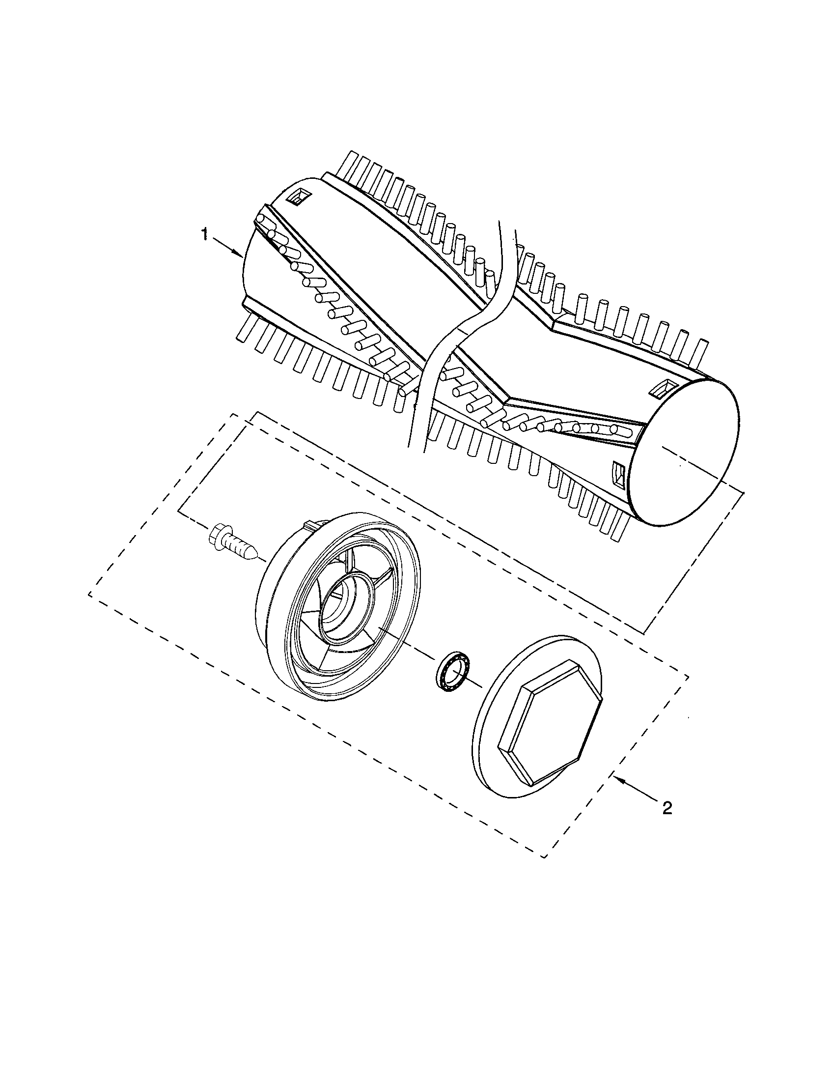 AGITATOR AND ENDCAP ASSEMBLY