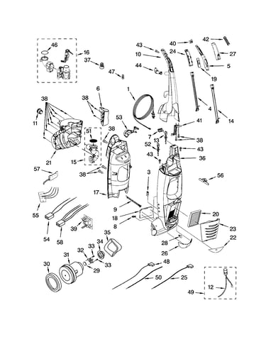 Dust compartment and motor