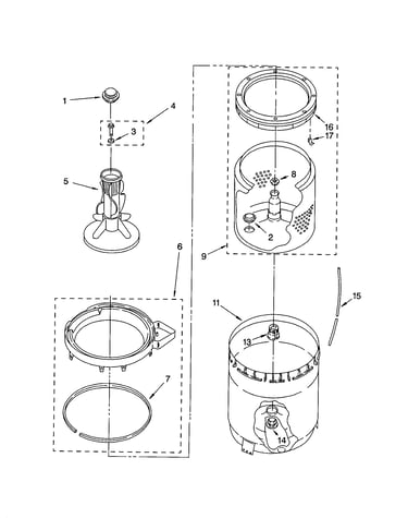 Agitator/basket/tub