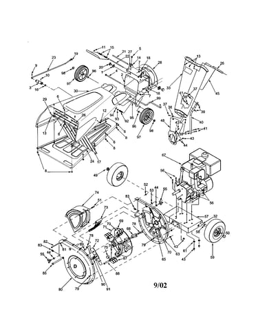 Upper-lower hopper/shredder frame