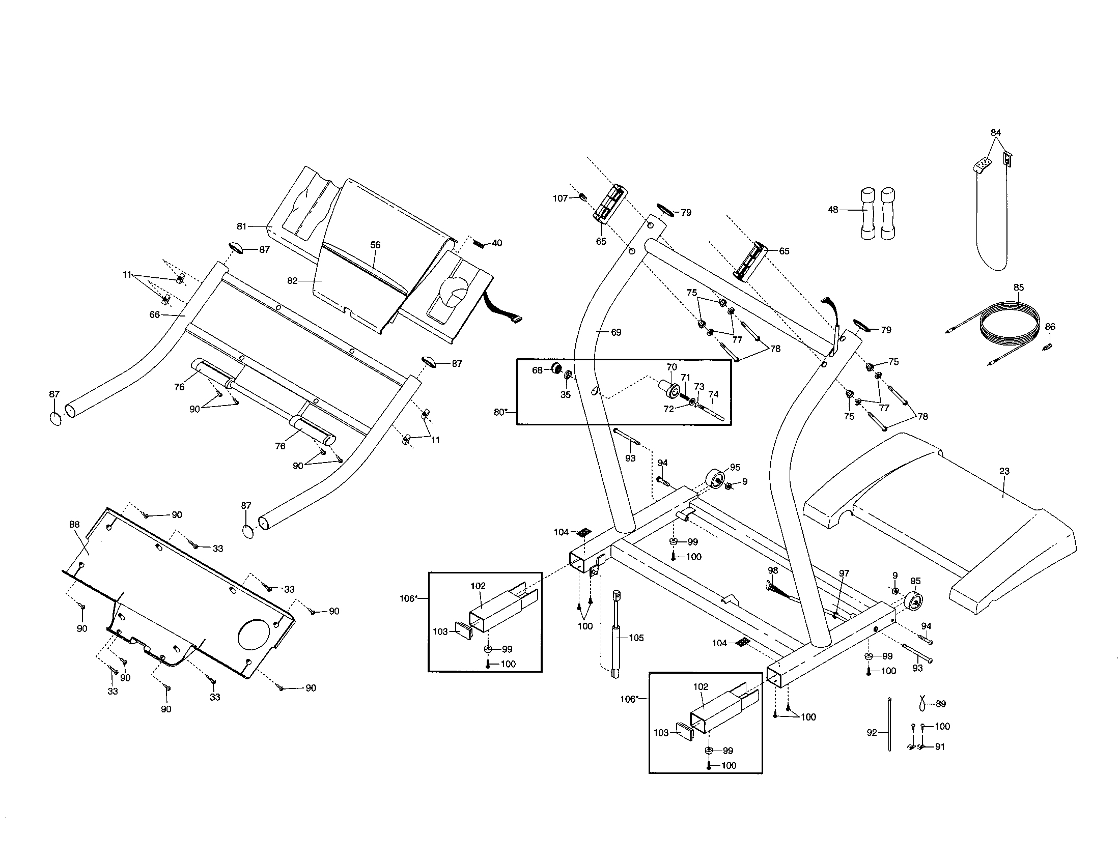 Console base/handrails