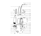 Eureka SE2272A handle/motor/bag cover diagram