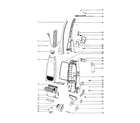 Eureka SE2273A motor/handle/bag cover diagram