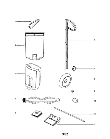 Dustcup/belt/wheels/handle
