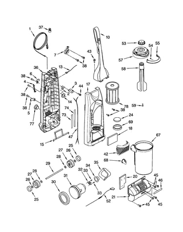 Dust compartment and motor