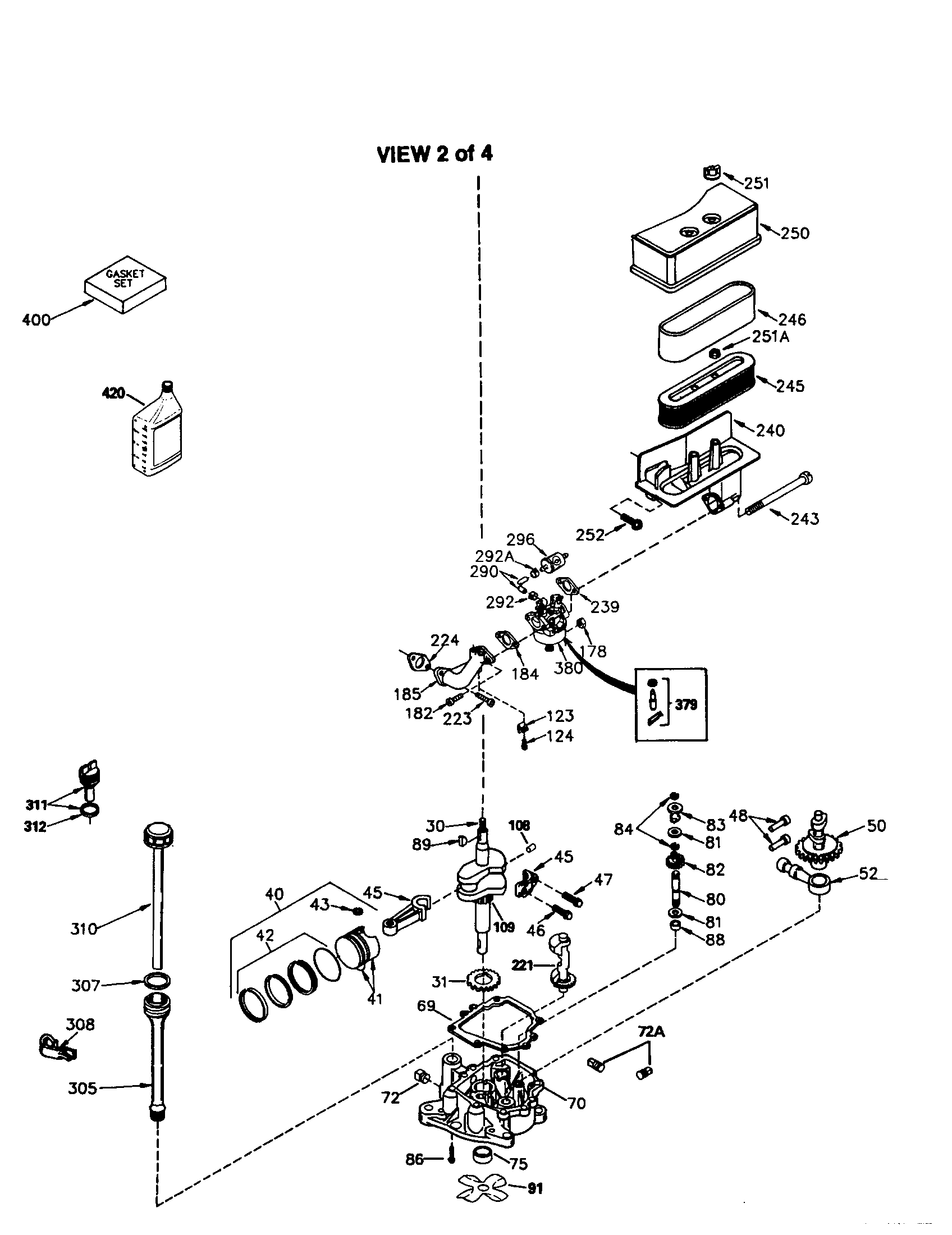 Crankshaft/piston/air cleaner cover