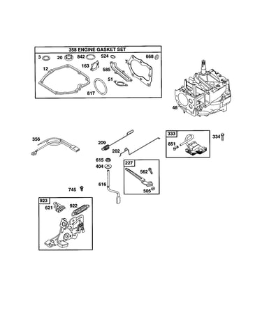 Short block/engine gasket set
