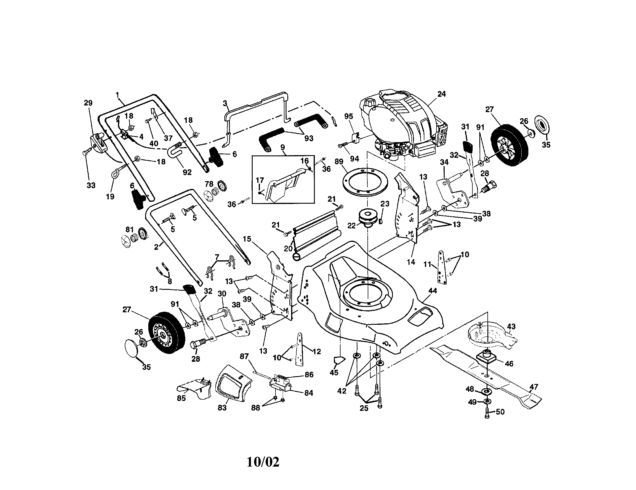 Engine/housing/handle