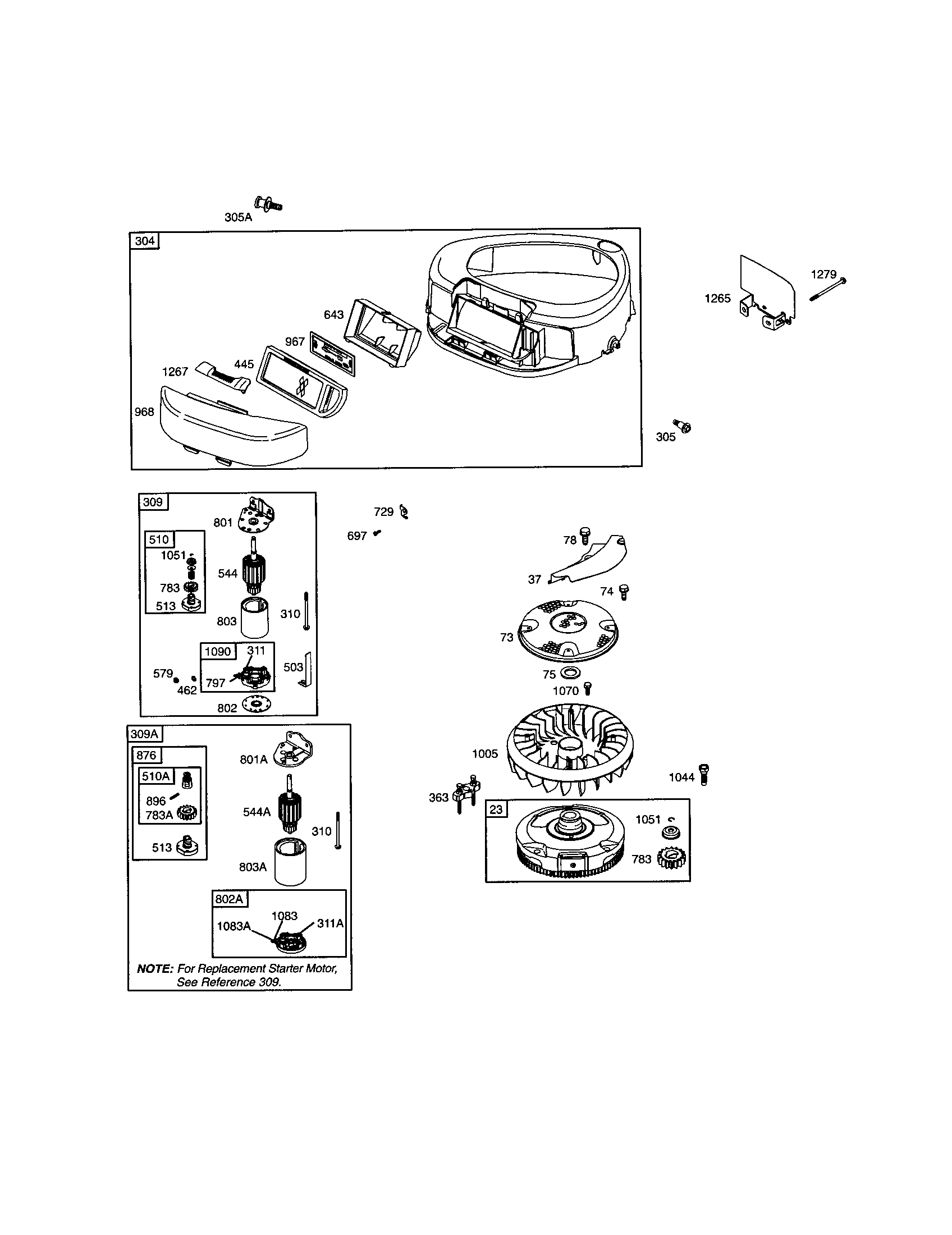 Housing-blower/flywheel