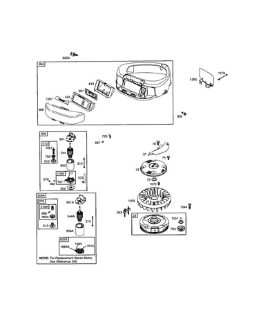Housing-blower/flywheel