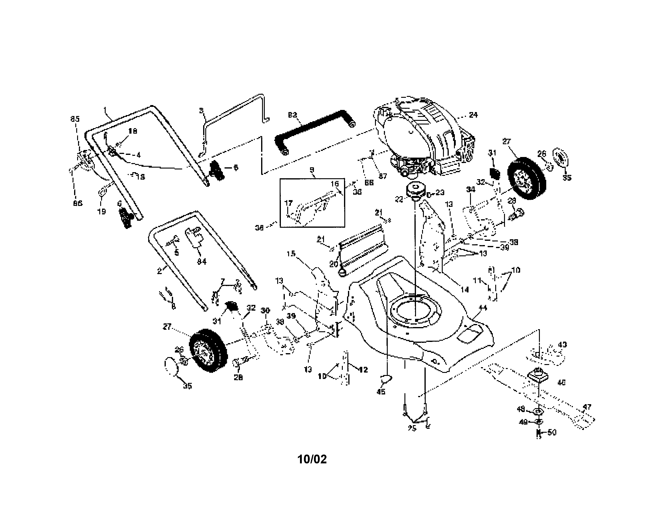 Engine/housing/handle