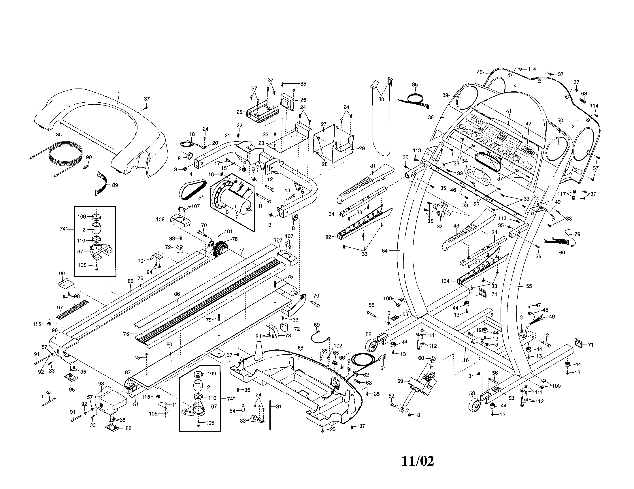 WALKING BELT/CONSOLE/MOTOR