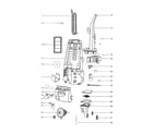 Eureka 4388BH-1 handle/motor cover/motor diagram