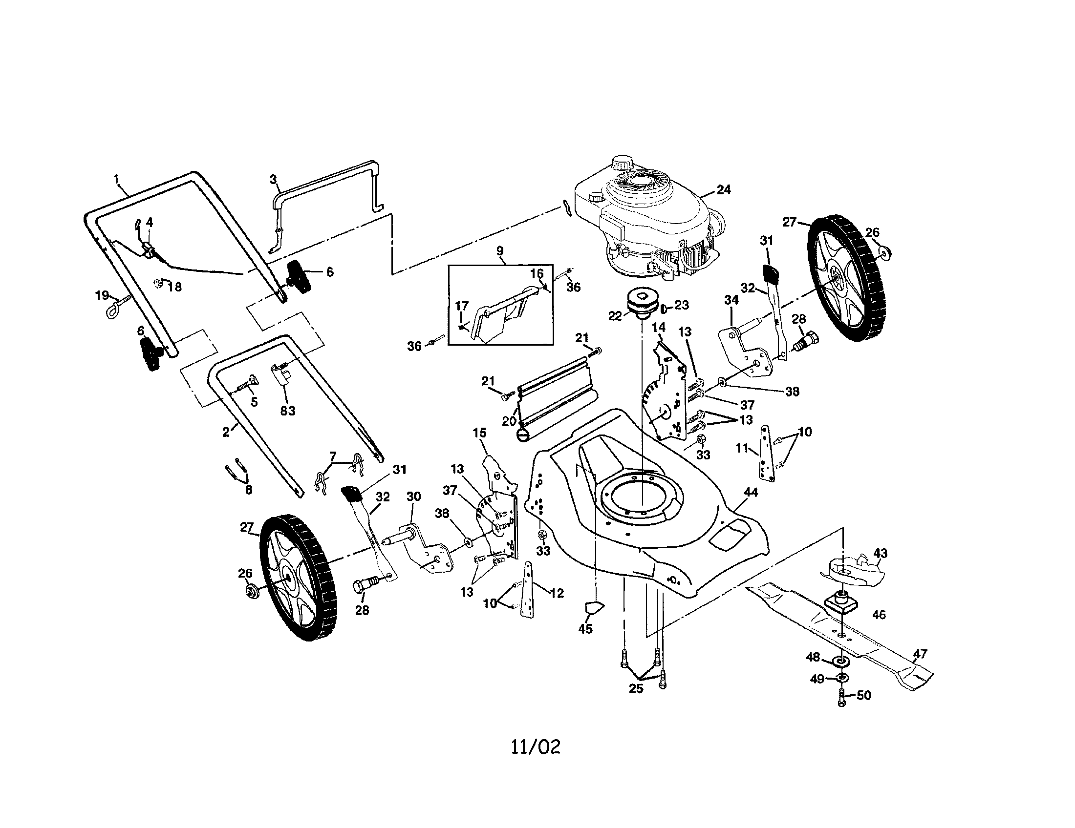 Engine/handle/housing