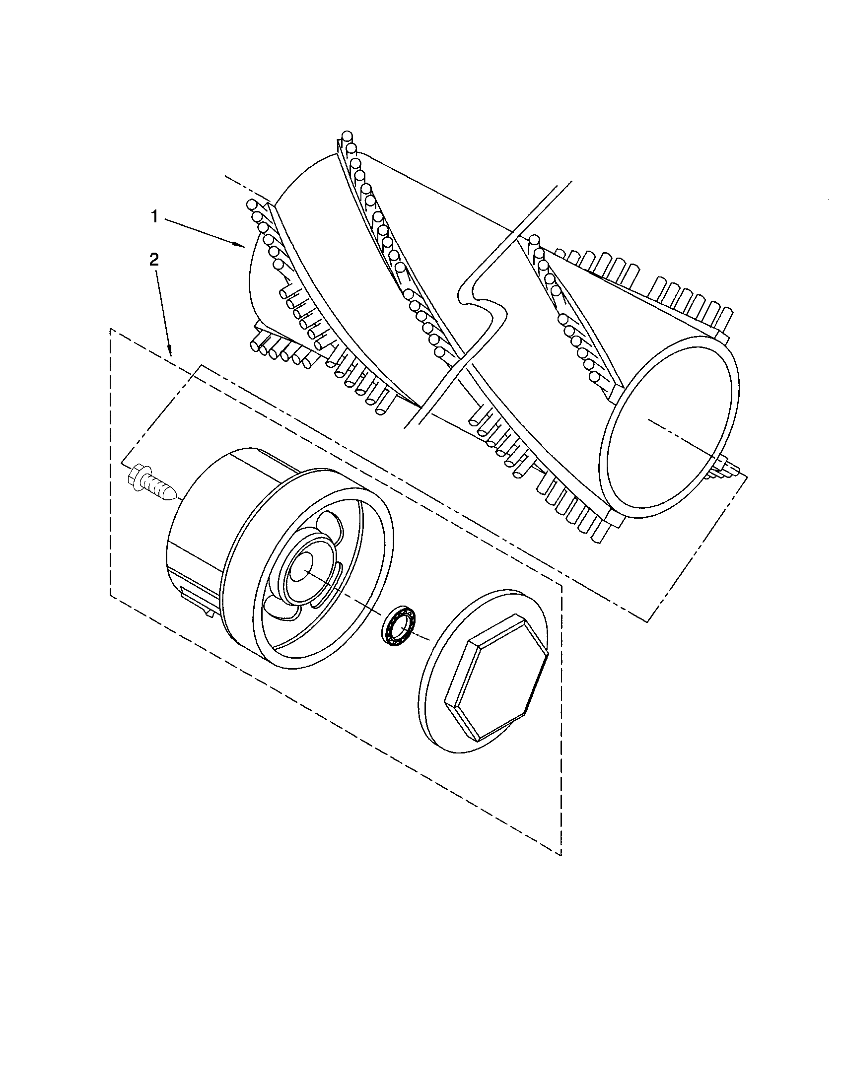 Agitator and end cap assembly