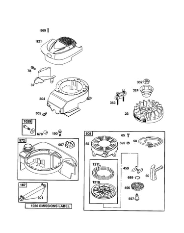 Starter-rewind/housing-blower