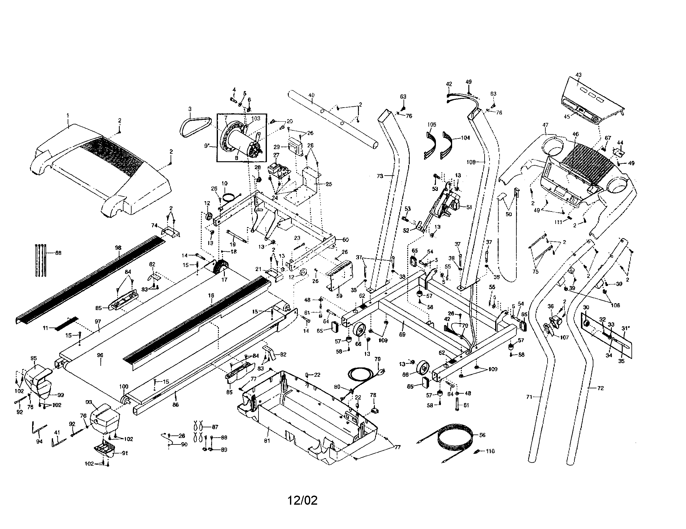 Console/belts, walking & motor