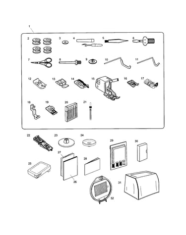 Accessory set unit