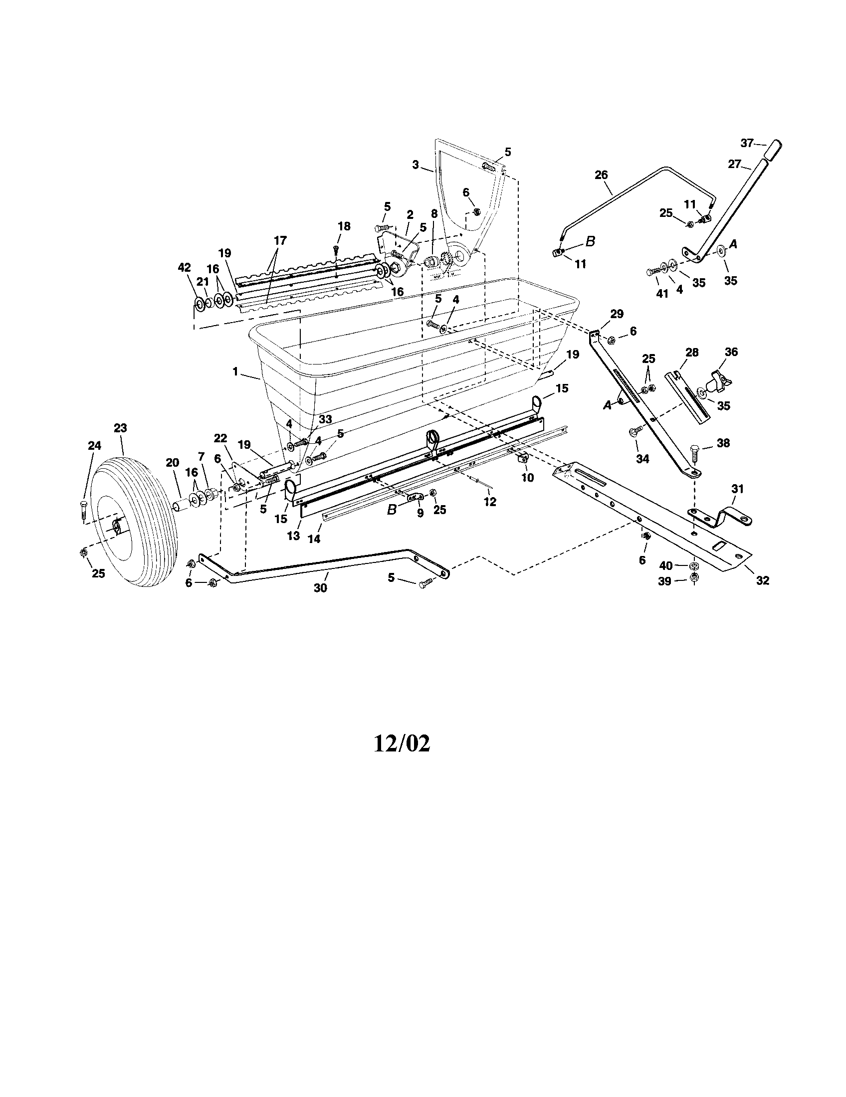 175lb. drop spreader