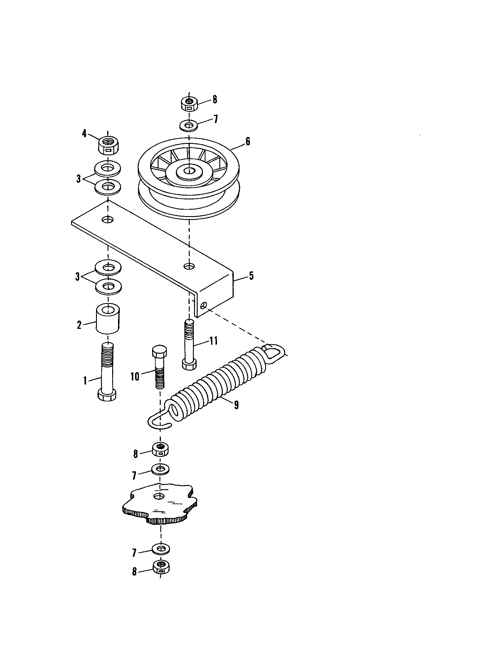 Idler arm bracket and pulley